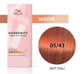 Wella Shinefinity farba do włosów półtrwała 05/43 jasny brąz miedziano-złoty Gold Hot Chili 60 ml