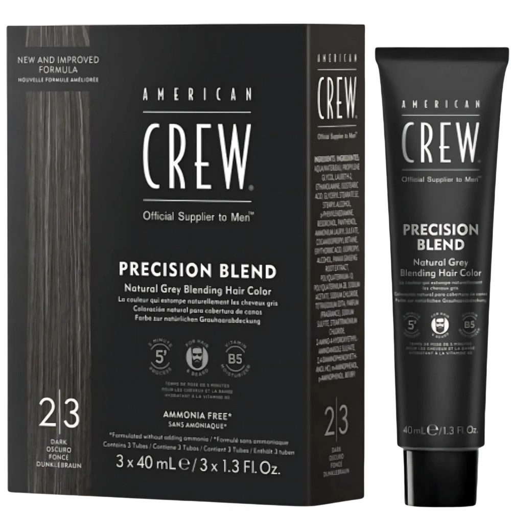 American Crew Precision Blend Dark farba do włosów dla mężczyzn ciemna 3x40 ml