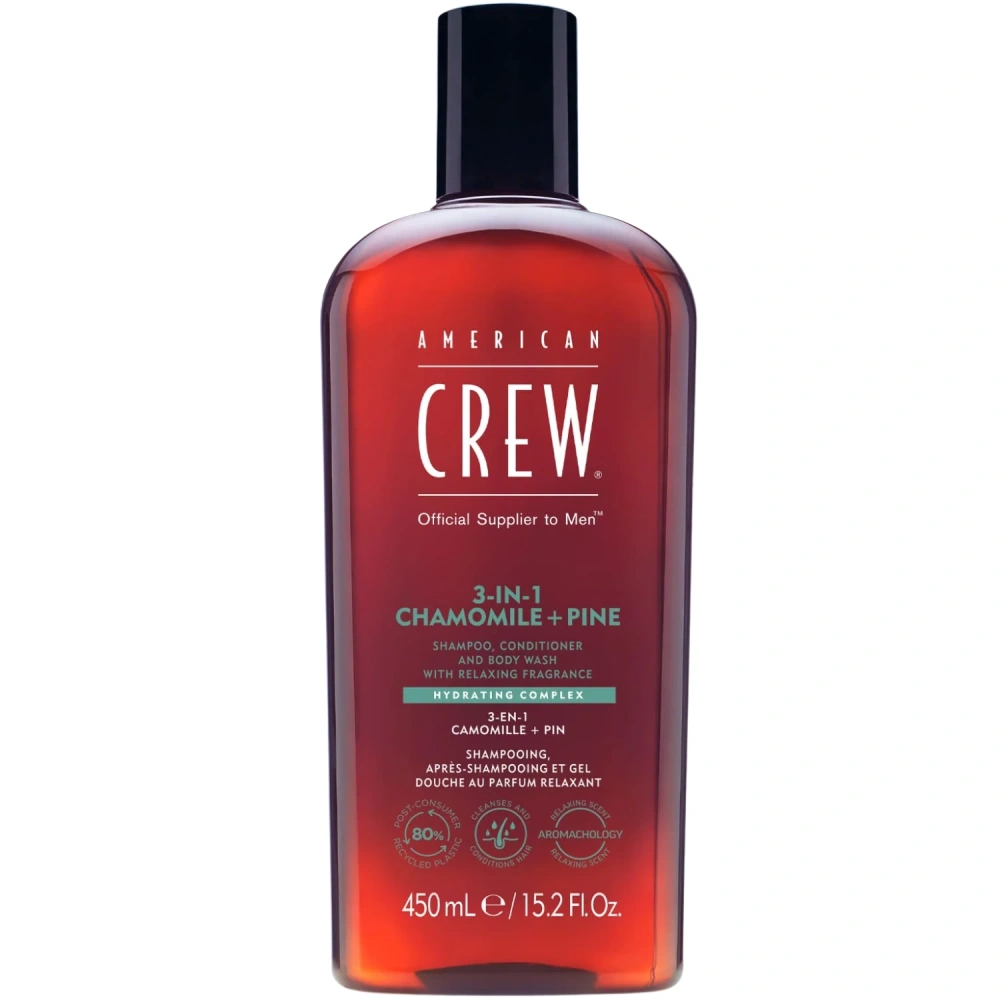 American Crew 3 in 1 Chamomile + Pine Szampon Odżywka i Żel 450 ml