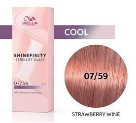 Wella Shinefinity farba do włosów półtrwała 07/59 blond średni mahoniowo-fioletowy Strawberry Wine 60 ml