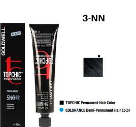 Goldwell Topchic 3-NN farba do włosów ciemny brąz extra natural pełne krycie 60ml