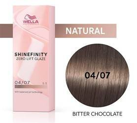 Wella Shinefinity farba do włosów półtrwała 04/07 brąz średni naturalno-brązowy Bitter Chocolate 60 ml